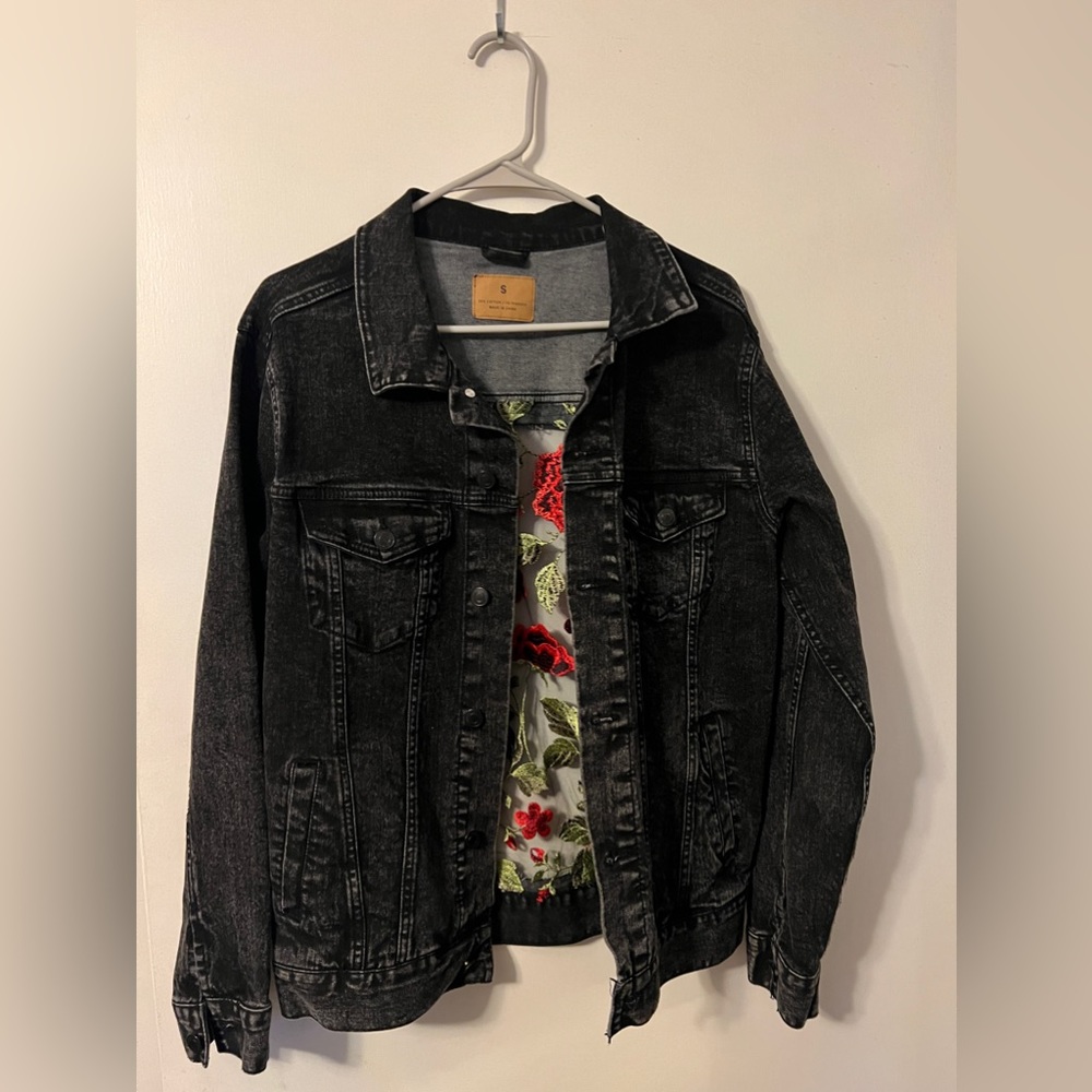 Jean Jacket with Flower backing